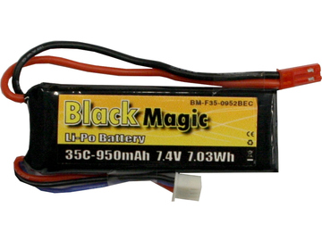 Black Magic LiPol 7.4V 950mAh 35C JST Black Magic LiPol 7.4V 950mAh 35C JST / BMF35-0950-2JST