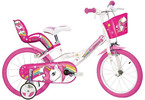 DINO Bikes - Dětské kolo 14" Jednorožec se sedačkou