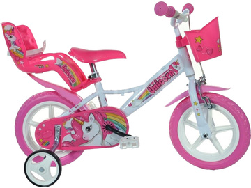 DINO Bikes - Children's bike 12" Jednorožec with doll seat / DB-124RLUN