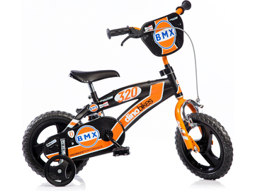 DINO Bikes - Dětské kolo 12" BMX černé/oranžové / DB-125XL