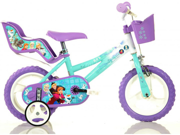 DINO Bikes - Dětské kolo 12" Frozen se sedačkou pro panenku a košíkem / DB-126RLFZ2