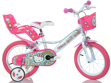 DINO Bikes - Dětské kolo 14" Hello Kitty2 se sedačkou / DB-144RHK2
