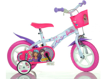 DINO Bikes - Dětské kolo 12" Barbie s košíkem / DB-612GLBA
