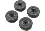 ECX Front/Rear Premounted Tire, Black (4): 1/24 Barrage RTR