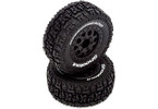 ECX Front/Rear Wheel and Tire, Premount, Black (2): 1/10 2WD/4WD Torment