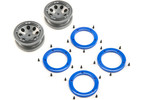 ECX FR/RR Wheel with Beadlock, Gray/Blue: Temper G2
