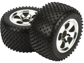 ECX Kolo s pneu zadní Spike chrom (2) ECX Kolo s pneu zadní Spike chrom (2) / ECX1006