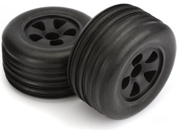 ECX Kolo s pneu přední Ribbed černá (2) / ECX1009