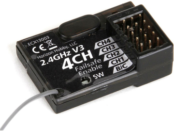 ECX Přijímač 2.4GHz 2CH V3 voděodolný ECX Přijímač 2.4GHz 2CH V3 voděodolný / ECX13003
