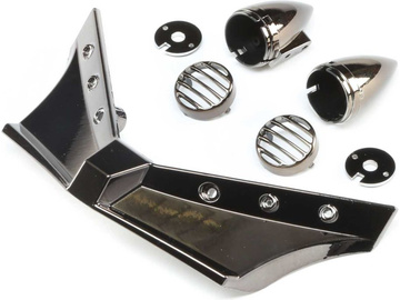 ECX Front Bumper and Headlights, Black/Chrome: Doomsday / ECX220002