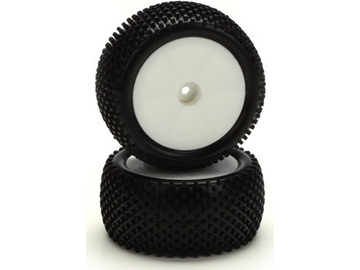 ECX Premounted Rear Tire Set (2), White, Spike: Boost / ECX3006