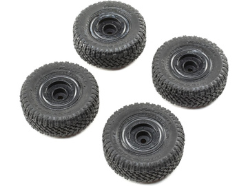 ECX Front/Rear Premounted Tire, Black (4): 1/24 Barrage RTR / ECX40010