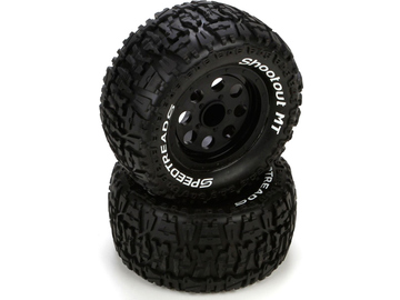 ECX Front/Rear Wheel & Tire, Premount, Black (2): 1/10 2WD/4WD Ruckus / ECX43008