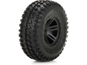 ECX Front Tire, Premounted, Black Wheel (2): 1/10 AMP DB / ECX43011