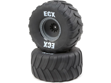 ECX Premounted Tire, Gray Wheel (2): Axe MT / ECX43015