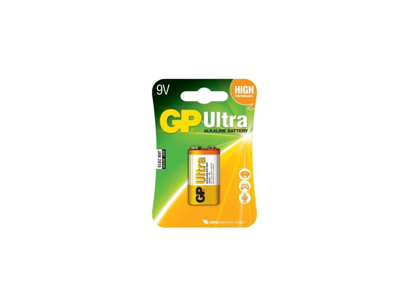 GP ULTRA alkalická baterie 6L22 9V (1ks)