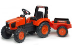 FALK - Šlapací traktor Kubota M135GX s vlečkou