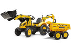 FALK - Šlapací traktor Komatsu s bagrem a Maxi vlečkou