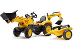 FALK - Šlapací traktor Komatsu s nakladačem, rypadlem a vlečkou