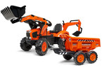FALK - Šlapací traktor Kubota s nakladačem, rypadlem a Maxi vlečkou