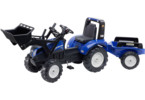 FALK - Šlapací traktor New Holland T8 s nakladačem a vlečkou