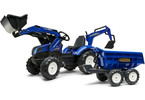 FALK - Pedal tractor New Holland T8 with loader, excavator and maxi siding