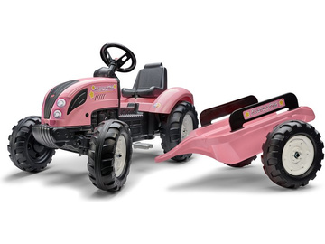 FALK - Šlapací traktor Pink Country Star s vlečkou / FA-1058AB