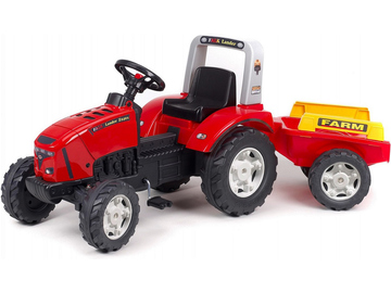 FALK - Šlapací traktor Farm lander Z240X s vlečkou červený / FA-2020A