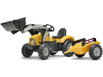 FALK - Šlapací traktor Super Loader s nakladačem a vlečkou žlutý / FA-2025AM