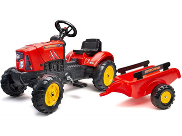 FALK - Šlapací traktor SuperCharger s vlečkou červený / FA-2030AB