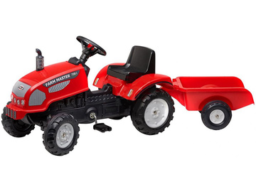 FALK - Šlapací traktor Farm Master 270i s vlečkou červený / FA-2046A