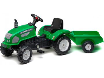 FALK - Šlapací traktor Farm Master 270i s vlečkou zelený / FA-2047A