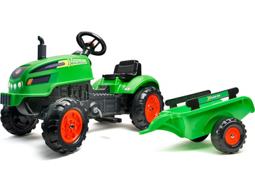 FALK - Šlapací traktor X-Tractor s vlečkou zelený / FA-2048AB