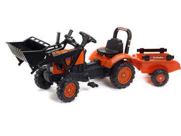 FALK - Pedal tractor Kubota with loader and siding / FA-2065AM
