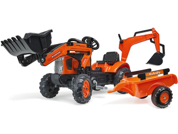 FALK - Pedal tractor Kubota with loader, excavator and siding / FA-2065N