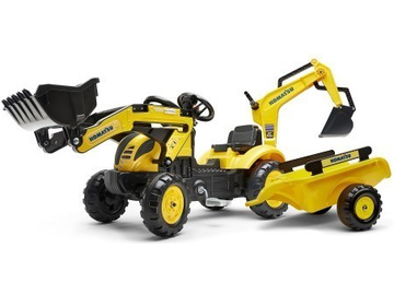 FALK - Šlapací traktor Komatsu s nakladačem, rypadlem a vlečkou / FA-2076N