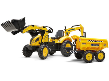 FALK - Pedal tractor Komatsu with Maxi loader, excavator and siding / FA-2086W