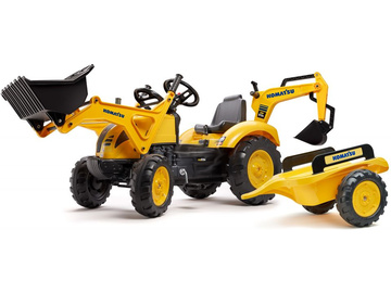 FALK - Šlapací traktor Komatsu s nakladačem, rypadlem a vlečkou FALK - Šlapací traktor Komatsu s nakladačem, rypadlem a vlečkou / FA-2086Y