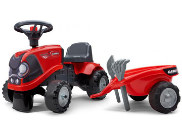 FALK - Dětské odrážedlo Baby Case IH s vlečkou, lopatkou a hrabičkami FALK - Dětské odrážedlo Baby Case IH s vlečkou, lopatkou a hrabičkami / FA-238C