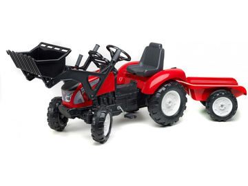 FALK - Šlapací traktor Garden Master s nakladačem a vlečkou červený / FA-3021AM