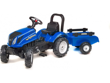 FALK - Šlapací traktor New Holland T6 s vlečkou modrý / FA-3080AB