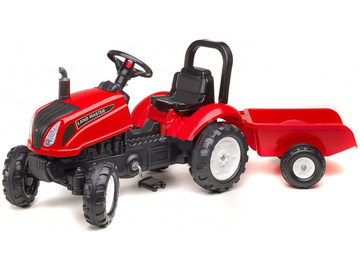 FALK - Šlapací traktor Land Master s vlečkou červený / FA-3081AD