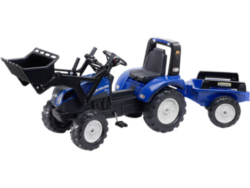 FALK - Šlapací traktor New Holland T8 s nakladačem a vlečkou / FA-3090M