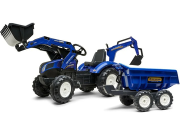 FALK - Pedal tractor New Holland T8 with loader, excavator and maxi siding / FA-3090W