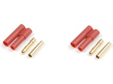 Konektor zlacený 4.0mm s plastovým krytem (2ks) / FO-FS-GC04P/02