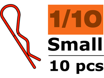 Body Clips 45° Bent Small Red (10) / GF-0410-004