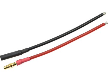 Konektor zlacený 4.0mm s kabelem kabel 14AWG 10cm (1 pár) / GF-1052-001