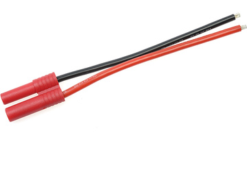 Konektor zlacený 4.0mm samec s kabelem 14AWG 10cm / GF-1062-003