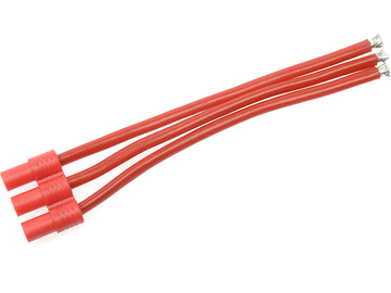 Konektor zlacený 3.5mm 3-pin samice s kabelem 14AWG 10cm / GF-1065-002