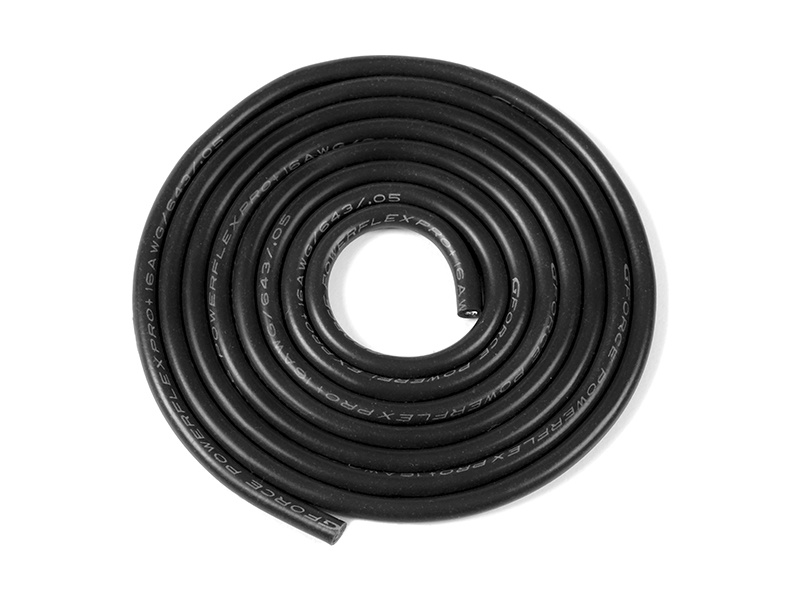 Kabel se silikonovou izolací Powerflex 16AWG černý (1m)